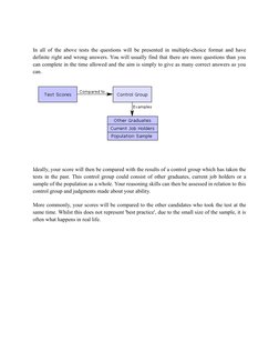 In all of the above tests the questions will be presented in multiple-choice format and have
definite right and wrong answe