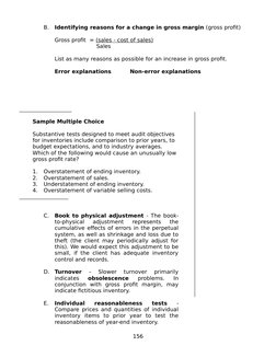 B.
Identifying reasons for a change in gross margin (gross profit)
    Gross profit  = (sales - cost of sales)