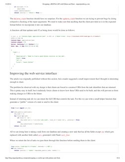 3/4/2014
Designing a RESTful API with Python and Flask - miguelgrinberg.com
http://blog.miguelgrinberg.com/post/designing-a-r