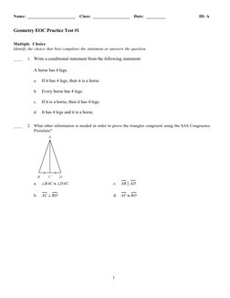 Geometry EOC Practice Test #1 | PDF | Geometric Shapes | Elementary ...
