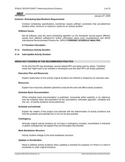 9 of 12
Contract / Scheduling Specifications Requirements
Contract  scheduling specifications sometimes require  artificial c
