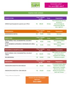 Demorando a achar? 
Dica: aperte Ctrl e digite f 
 
 
 
EXAME DE DNA 
Preço* popular 
da SiM 
Prazo 
Preparatório 
SANGUE (