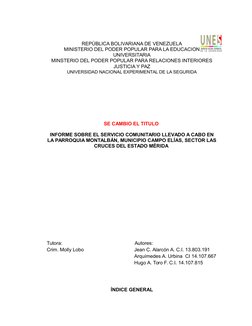 REPÚBLICA BOLIVARIANA DE VENEZUELA
MINISTERIO DEL PODER POPULAR PARA LA EDUCACION
UNIVERSITARIA
MINSTERIO DEL PODER POPULAR P