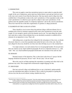 I. JURISDICTION 
 
The court you apply to must have jurisdiction (power to enter orders) to grant the relief 
sought. In the