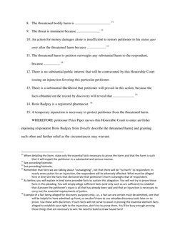 8. The threatened bodily harm is ........................................ 11
9. The threat is imminent because ..............