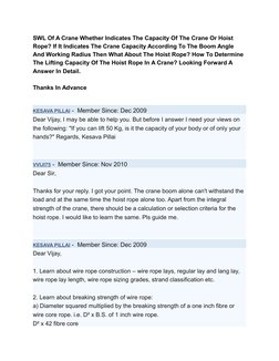 SWL Of A Crane Whether Indicates The Capacity Of The Crane Or Hoist 
Rope? If It Indicates The Crane Capacity According To Th