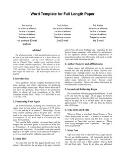 IEEE Two-Column Paper Template | PDF | Times New Roman | Typefaces