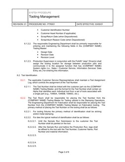 Tooling Management System Procedure | PDF | Metal Fabrication ...