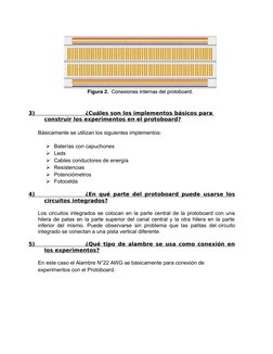 3)
                             
 
 ¿Cuáles son los implementos básicos para 
construir los experimentos en el protoboard?
Bá