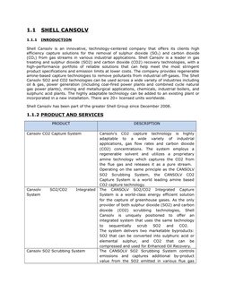 1.1   SHELL CANSOLV
1.1.1   INRODUCTION
Shell Cansolv is an innovative, technology-centered company that offers its clients h