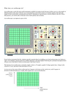 What  does  an  oscilloscope  do? 
 
An oscilloscope is easily the most useful instrument available for testing circuits be