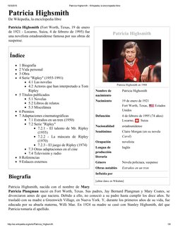 (http://commons.wikimedia.org/wiki/File:Highsmith_on_After_Dark.JPG)15/3/2015
Patricia Highsmith ­ Wikipedia, la enciclopedi