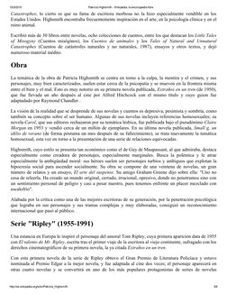 15/3/2015
Patricia Highsmith ­ Wikipedia, la enciclopedia libre
http://es.wikipedia.org/wiki/Patricia_Highsmith
3/8
Catastrop