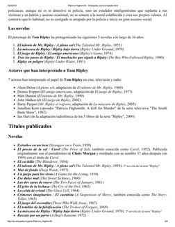 15/3/2015
Patricia Highsmith ­ Wikipedia, la enciclopedia libre
http://es.wikipedia.org/wiki/Patricia_Highsmith
4/8
policiaca