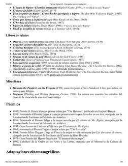 15/3/2015
Patricia Highsmith ­ Wikipedia, la enciclopedia libre
http://es.wikipedia.org/wiki/Patricia_Highsmith
5/8
El juego 