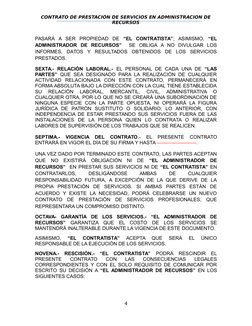 CONTRATO DE PRESTACIÓN DE SERVICIOS EN ADMINISTRACION DE
RECURSOS
PASARÁ  A  SER  PROPIEDAD  DE  “EL  CONTRATISTA”;  ASIMISMO