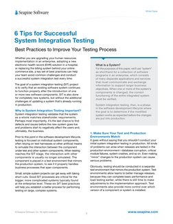 © Seapine Software, Inc. All rights reserved.
www.seapine.com 
1
White Paper
6 Tips for Successful  
System Integration Testi