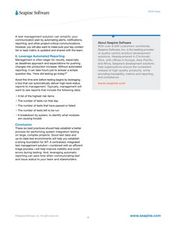 © Seapine Software, Inc. All rights reserved.
www.seapine.com 
4
White Paper
A test management solution can simplify your 
co