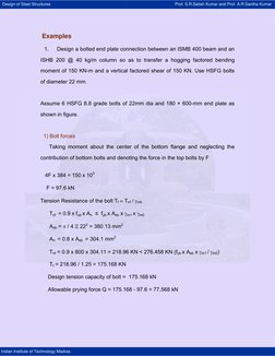 Design of Steel Structures
 Prof. S.R.Satish Kumar and Prof. A.R.Santha Kumar   
 
 
 
 
 
 
 
 
 
 
 Indian Institute of T