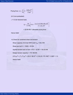 Design of Steel Structures
 Prof. S.R.Satish Kumar and Prof. A.R.Santha Kumar   
 
 
 
 
 
 
 
 
 
 
 Indian Institute of T