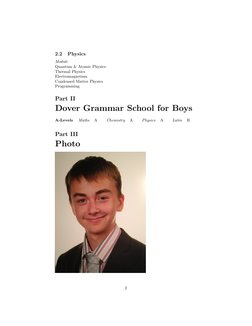 2.2
Physics
Module
Quantum & Atomic Physics
Thermal Physics
Electromagnetism
Condensed Matter Physics
Programming
Part II
Dov