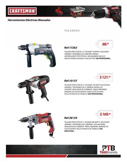 Herramientas Eléctricas Manuales
Ref:10137
Ref:28129
TALADRO PERCUTOR DE ½” DE 8AMP. 960 WATTS. VELOCIDAD 
VARIABLE Y REVERSI