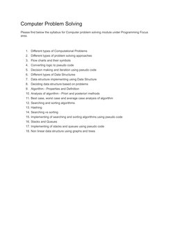 Infosys Training Syllabus Overview | PDF | Computer Programming ...