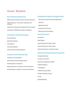 Course  Structure
Basics of Electrical Engineering
Different types of Electrical system and their Importance
Power Generation