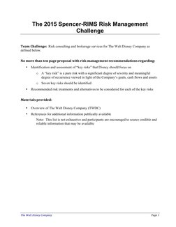 Disney Risk Management Strategies | PDF | The Walt Disney Company ...
