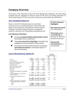 Disney Risk Management Strategies | PDF | The Walt Disney Company ...