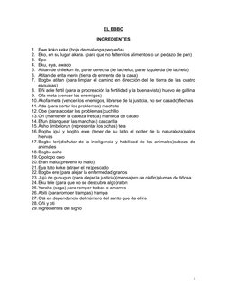 EL EBBO
INGREDIENTES
1. Ewe koko keke (hoja de malanga pequeña)
2. Eko, en su lugar akara. (para que no falten los alimentos