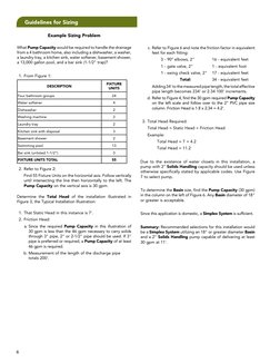 Guidelines for Sizing
Example Sizing Problem
What Pump Capacity would be required to handle the drainage 
from a 4 bathroom h