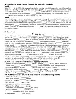 IV. Supply the correct word form of the words in brackets
Text 1
With (1) ______(HUMAN)  aid now pouring into the country, ch