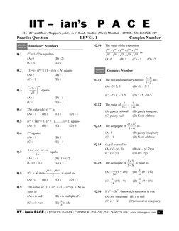 IIT - ian’s PACE ; ANDHERI / DADAR / CHEMBUR  / THANE ; Tel : 26245223 / 09 ; .www.iitianspace.com    1 
IIT –  ian’s   P  A