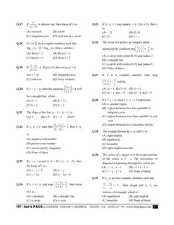IIT - ian’s PACE ; ANDHERI / DADAR / CHEMBUR  / THANE ; Tel : 26245223 / 09 ; .www.iitianspace.com    9 
 
Q.17 
If 
)1
z
(
z