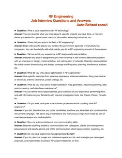 Rf Question RF Engineering Interview Insights | PDF | Amplifier | Radio Frequency