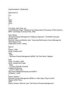 Implementations”, Butterworth
-
Heinemann (2
nd
or 3
rd
E
dition
2008
/2014
)
.
O’Connell, John; Pyke, Jon
and Whitehead, Rog