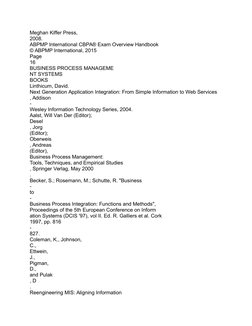 Meghan Kiffer Press, 
2008.
ABPMP International CBPA® Exam Overview Handbook
© ABPMP International, 2015
Page 
16
BUSINESS PR