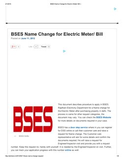 BSES Electric Meter Name Change Guide | PDF | Computing And Information ...