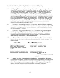 Chapter 06 - Audit Planning, Understanding the Client, Assessing Risks, and Responding
6-4
“Shopping for accounting principle