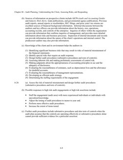 Chapter 06 - Audit Planning, Understanding the Client, Assessing Risks, and Responding
(b) Sources of information on prospect