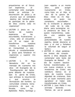 proyectarnos   en   el   futuro  
con
  esperanza;
   
al
  
contemplar   este   evangelio  
donde    se    anticipa    la