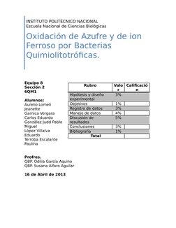 Equipo 8
Sección 2
6QM1
Alumnos:
Aurelio Lomeli
Jeanette
Garnica Vergara
Carlos Eduardo 
González Judd Pablo
Miguel 
López Vi