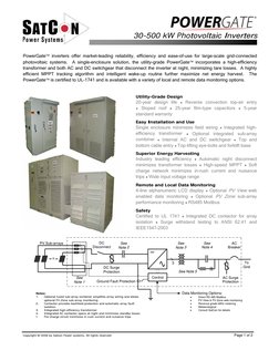 Copyright © 2006 by Satcon Power systems, All rights reserved 
 
Page 1 of 2 
 
30-500 kW Photovoltaic Inverters
 
 
 
 
Po