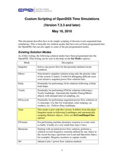 1
Custom Scripting of OpenDSS Time Simulations 
(Version 7.3.3 and later) 
May 18, 2010 
 
This document describes how to