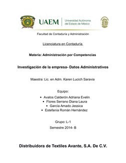 Facultad de Contaduría y Administración
 
Licenciatura en Contaduría 
Materia: Administración por Competencias 
Investigación
