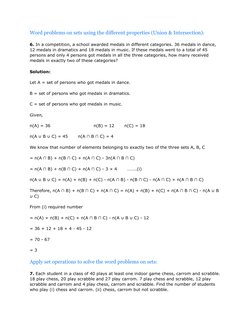 Solving Word Problems on Sets | PDF | Teaching Mathematics