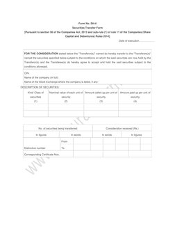 Sample Form Sh 4 SH-4 Securities Transfer Form Guide | PDF | Securities (Finance ...