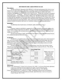 Revised Dyadic Adjustment Scale Overview | PDF | Validity (Statistics ...