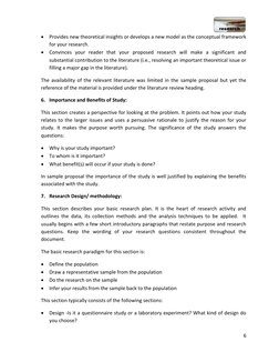 6 
 
 Provides new theoretical insights or develops a new model as the conceptual framework 
for your research.  
 Convin
